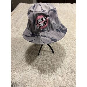 SANTA CRUZ BUCKET HAT ONE SIZE FITS ALL GRAY TYE DIE